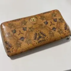 hirameki 星と果物模様のレザー長財布
