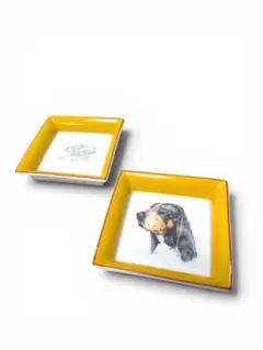 エルメス シャス 犬 プレート スクエア トレイ 2枚 廃盤品のサムネイル