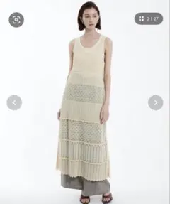 PUBLIC TOKYO ベージュ レースキャミワンピース フリーサイズ