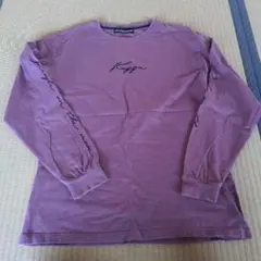 Kappa ロンT 長袖Tシャツ パープル紫色 袖デザイン シンプル Мサイズ