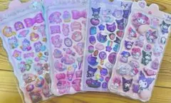 ボンボンドロップ風シール　ぷにぷに　3D 立体　4枚セット　ステッカーインポート