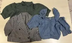 GRL　ワンピース　トップス　ジャケット　デニム　チェック　パフスリーブ