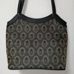 和風ジャガード刺繍　トートバッグ　美品✨️