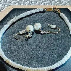 遺品生前整理K18パールブレスレットと本真珠ピアスセット