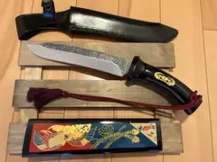 未使用【関兼常謹製】傳古式勇魚刀 蒔絵塗鞘柄付き　ハンティングナイフ