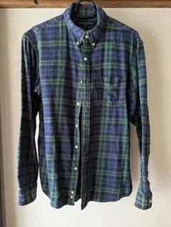 SHIPS チェック柄ボタンダウンネルシャツ