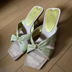 DIANA ゴールドサンダル リボンデザイン