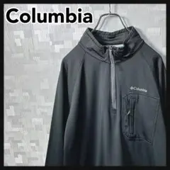 コロンビア ジャージ ハーフジップ 長袖 メンズ M 大きめ ブラック 黒 古着