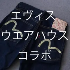 エヴィス ジーンズ デニム ウエアハウス コラボ かもめ ペイント EVISU