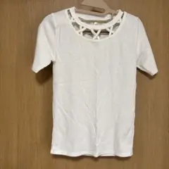 リブホワイトTシャツ
