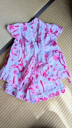 花柄ピンク甚平 120サイズ