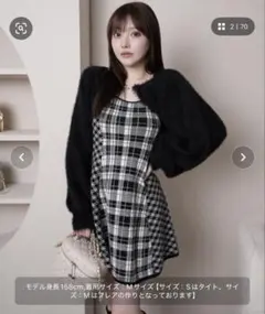 LIP SERVICE フェザーチェックアンサンブルワンピース
