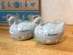 swimmer 夢見るスワンケース　白鳥　小物入れ　ブルー　2個
