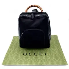 グッチ バンブー レザーリュックサック ワンショルダーバッグ ブラック