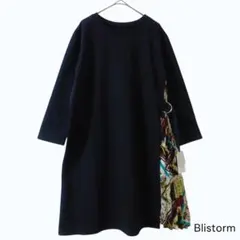 タグ付き Blistorm プリーツ切替 ワンピース ブラック アシンメトリーのサムネイル