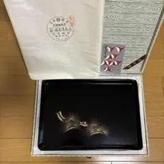高級輪島塗 お盆 盆 松蒔絵 木製