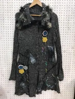 美品✨エムアンドキョウコ ジャガード編み ニット ロング カーディガン