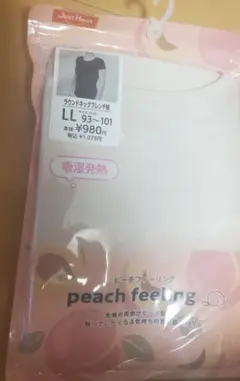 Just Heat peach feeling ラウンドネックフレンチ袖 LL