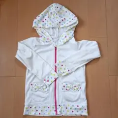 水玉模様 フード付きラッシュガード 120