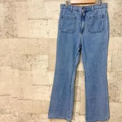 GU　ポケット付き　セミフレアジーンズ　L