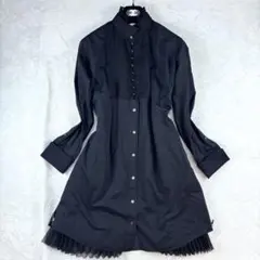 美品 sacai 17SS プリーツ ドッキング ブザム シャツワンピース 2のサムネイル