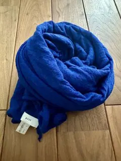 専用　prit ウールガーゼ梨地ショール　ブルー