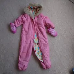 手袋つき　子供用スキーウェア M ピンク　雪遊び