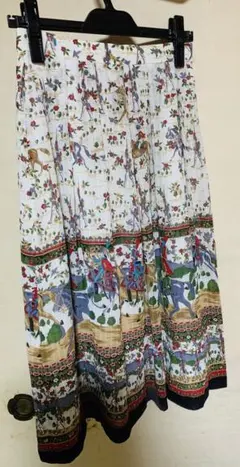 騎馬隊柄　馬柄　スカート　ヴィンテージ　レトロ