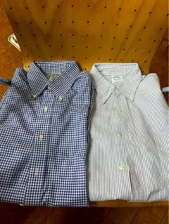 ブルックスブラザーズオックスフォードシャツUSA製とチェックシャツ2枚セット