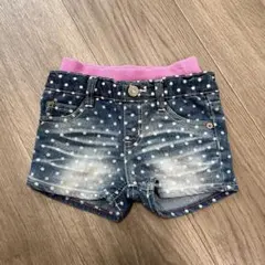 F.O.KIDS デニム ショートパンツ ドット柄 100