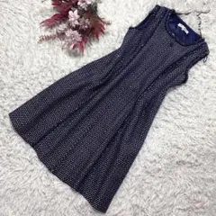大きいサイズ【極美品】スーパービューティー 膝丈ワンピース ラメ ツイード42