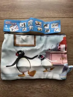 新品！ピングー　ガチャガチャ　BIGフラットポーチ PINGU 柄 E