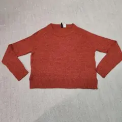 H&M　レッド ニット 長袖 トップスSサイズ