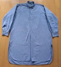 Euro vintage グランパ シャツ グリーン ストライププルオーバー