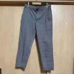 【古着】メンズ グレンチェック スラックス パンツ グレー Sのサムネイル
