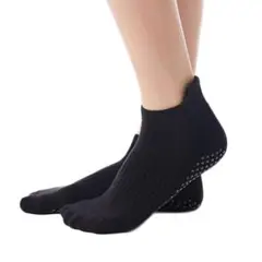 ヨガ ソックス 滑り止め付き 靴下 ピラティス ホットヨガ ブラック