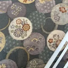 ラスト① 1m グレー 和柄 鞠 花柄 薄手 生地