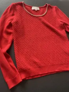 赤い長袖ニットセーター　ロペピクニック