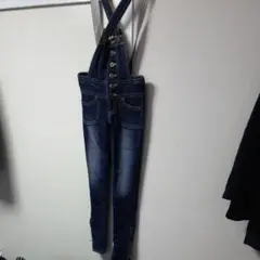 SLY ユーズド加工 デニムサロペット