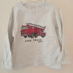 プティマイン 100 はたらくくるま 消防車 ロンT 長袖 Tシャツ