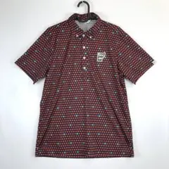 アンパスィ ゴルフポロシャツ 速乾生地 Lサイズ 9616MS/X6 アップル柄