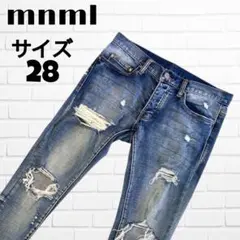 ミニマル(L) ダメージ デニム ジーンズ パンツ 裾ファスナー