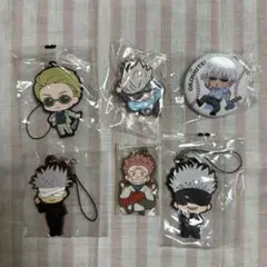 呪術廻戦 ラバーストラップ 缶バッチ 6点セット