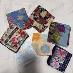 お買い得！花柄ハンカチセット 7枚組　花柄スカーフ　花柄バンダナ　花柄