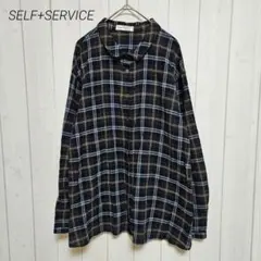 セリフサービス オーガニックコットン チェック ブラウス ブラウン系 XLのサムネイル