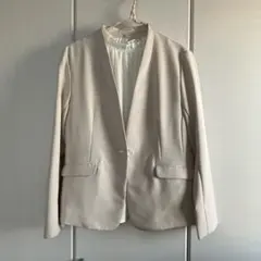 GLACIER ノーカラージャケット ベージュ