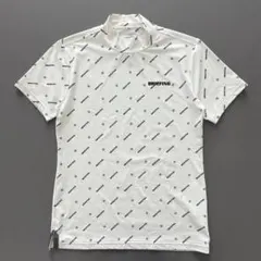 BRIEFING GOLF メンズ モックネックシャツ ホワイト マーブル柄 M