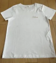 CELINE セリーヌ ゴールド刺繍 Tシャツ ホワイト S イタリア製のサムネイル