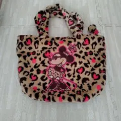 ミニーマウス ヒョウ柄トートバッグ
