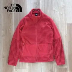 k224【大特価】ノースフェイス　フリースジャケット　ボーダー　レッド　XL